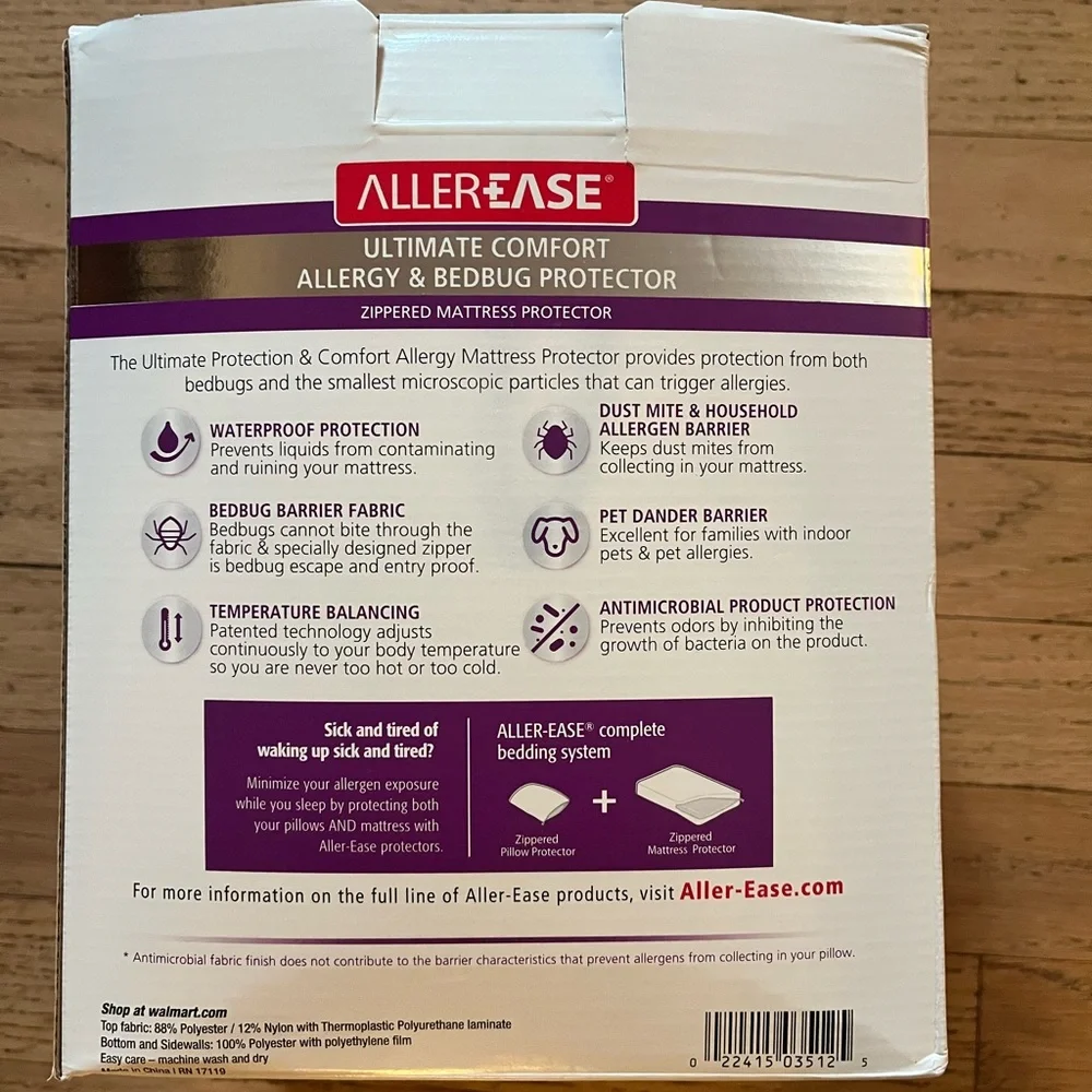Allerease zippered mattress